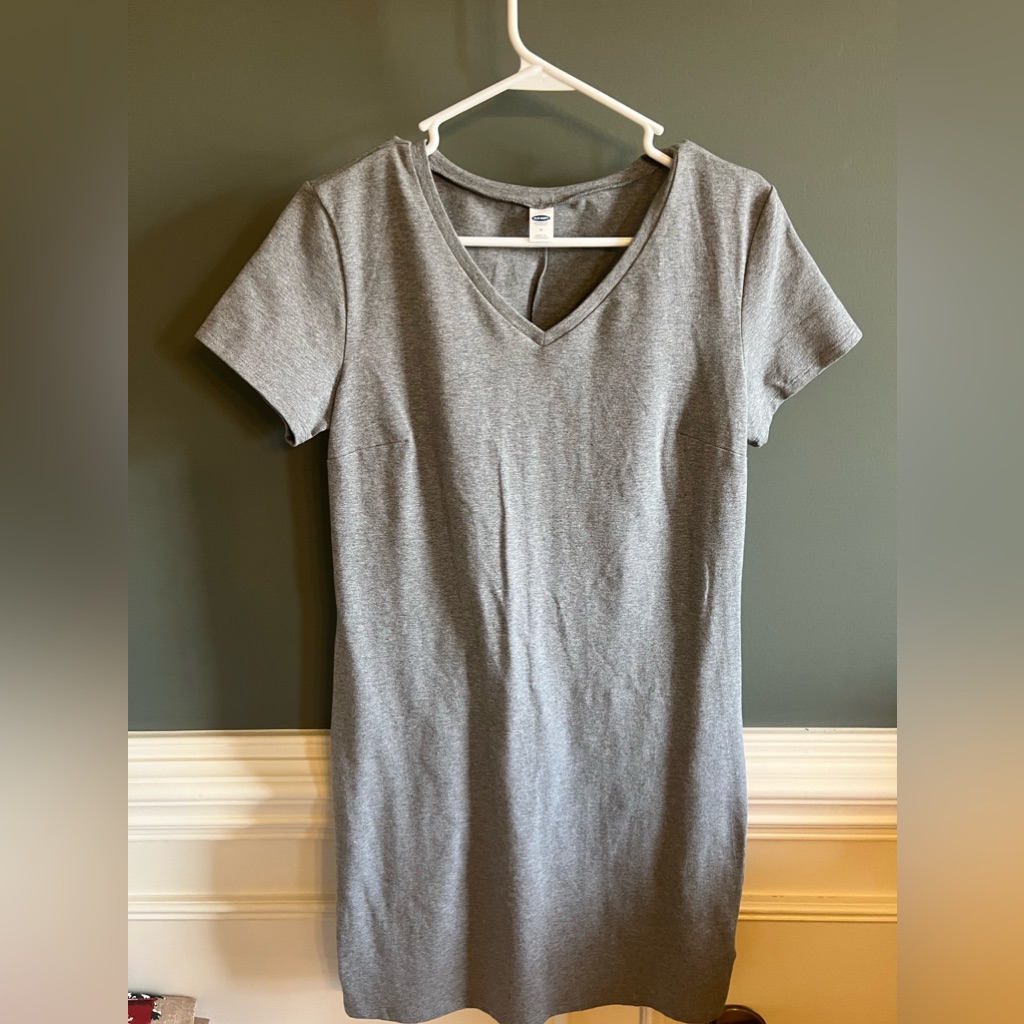 Gray Solid Navy Dress